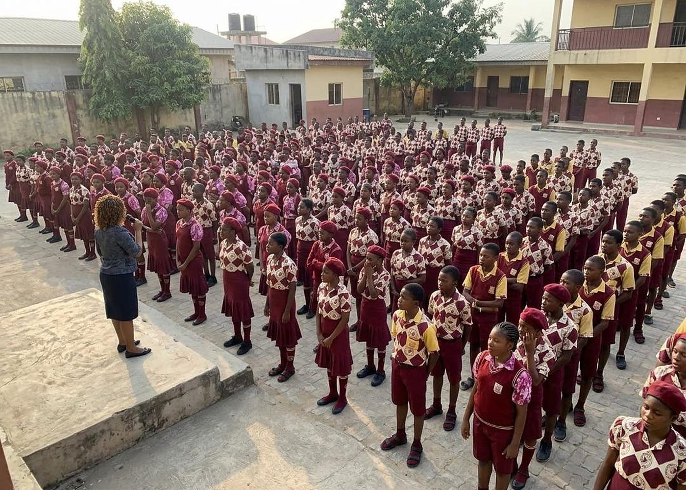 Morning assembly or whole-school photo