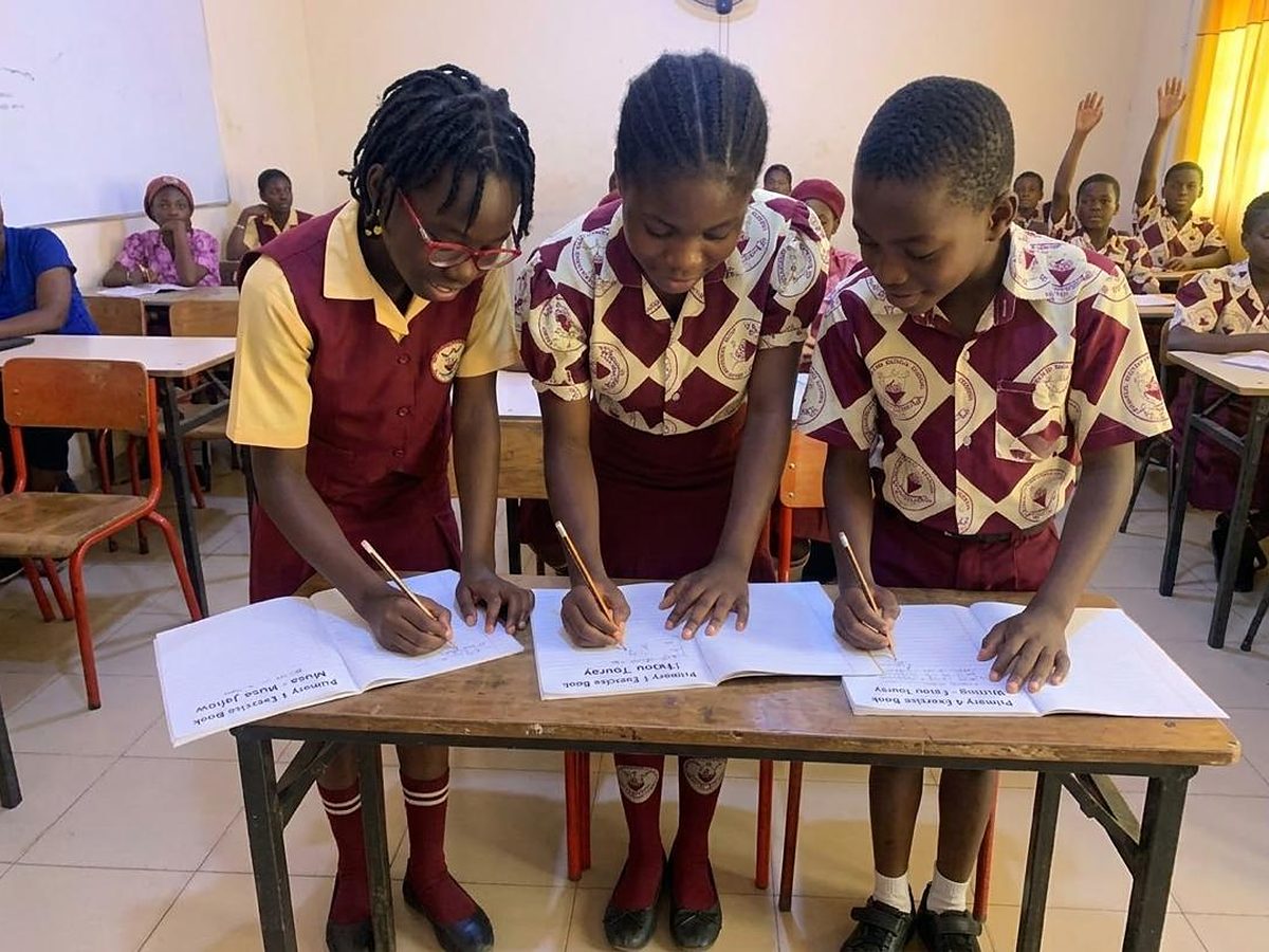 Grade 1-6 pupils in a lesson